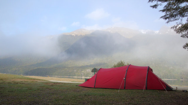 Tent in the rain